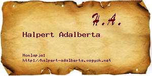 Halpert Adalberta névjegykártya